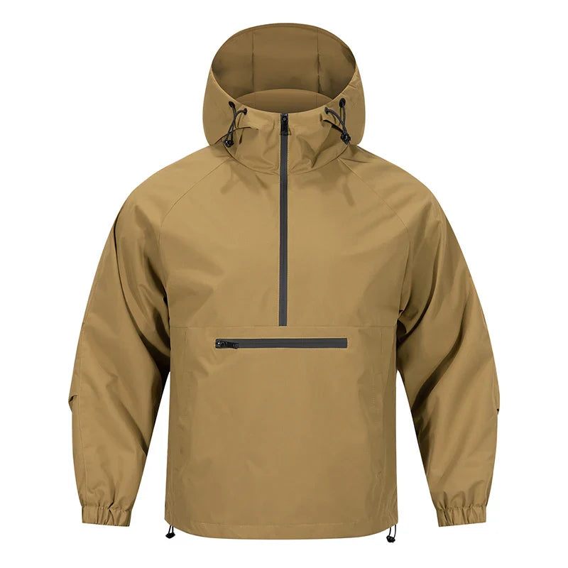 NOUVEAU RICHE Herren Regenjacke – Wasserdichte Jacke mit Kapuze und Alltagstauglichem Design Braun