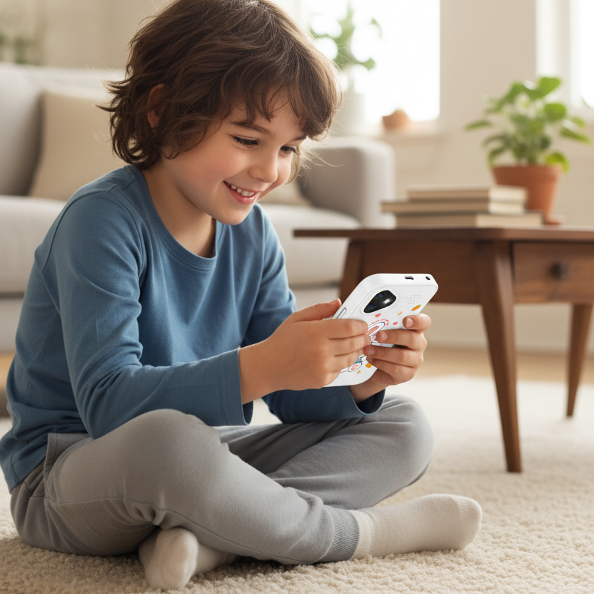 NOUVEAU RICHE Kinder-Smartphone-Spielzeug mit Doppelkamera - 1080P HD-Video & MP3-Musikplayer mit Spielen