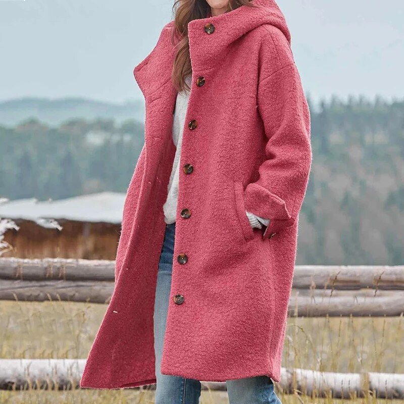 NOUVEAU RICHE Eleganter, warmer Wintermantel für Damen mit modischem Schnitt und hochwertiger Isolierung für kalte Tage Rosa