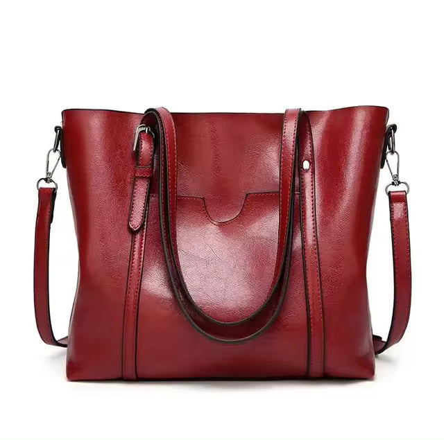 NOUVEAU RICHE Damen Tote Bag – Vielseitige Stilvolle Handtasche für Alltag & Business Rot