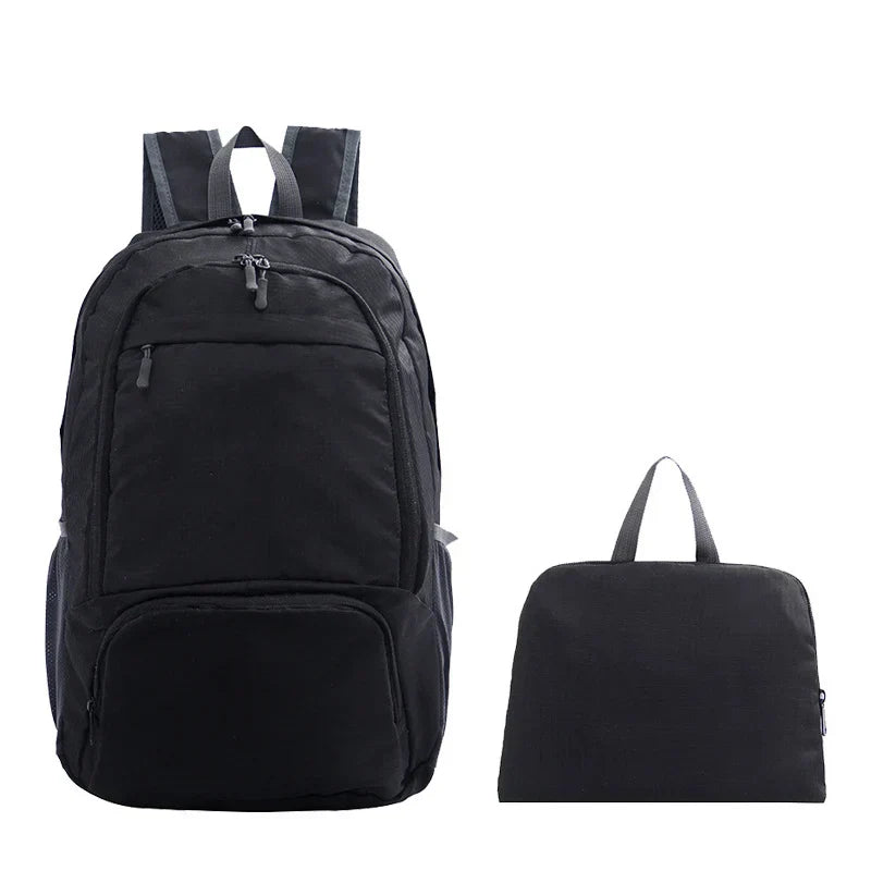 NOUVEAU RICHE Unisex Leichter Faltbarer Reise-Rucksack - Wasserdicht & Organisiert - Backpack Schwarz