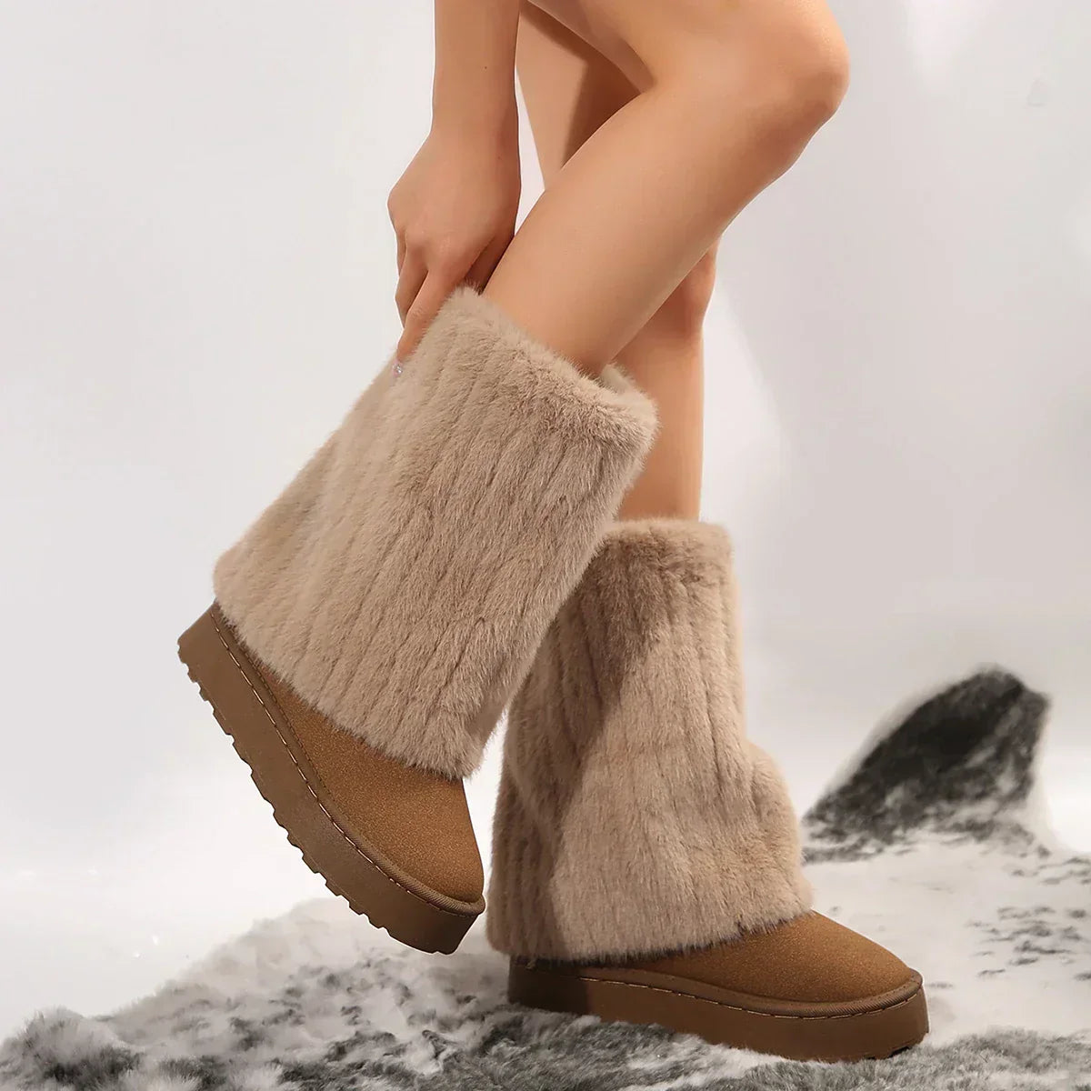Isana | Botas para senhora | Cano alto com sola de plataforma