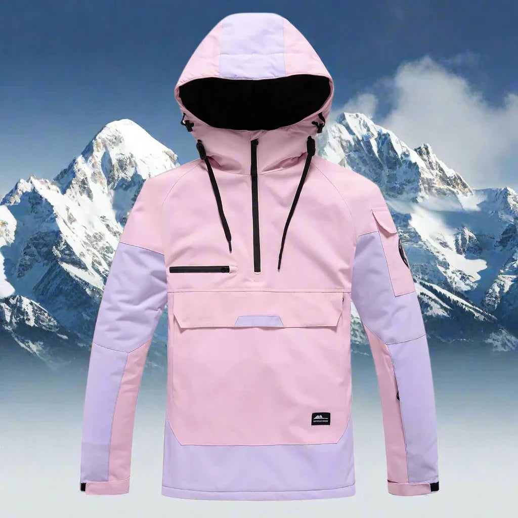 NOUVEAU RICHE Unisex Skijacke – Winter Kapuzenjacke mit Vielseitigem Schutz Rosa