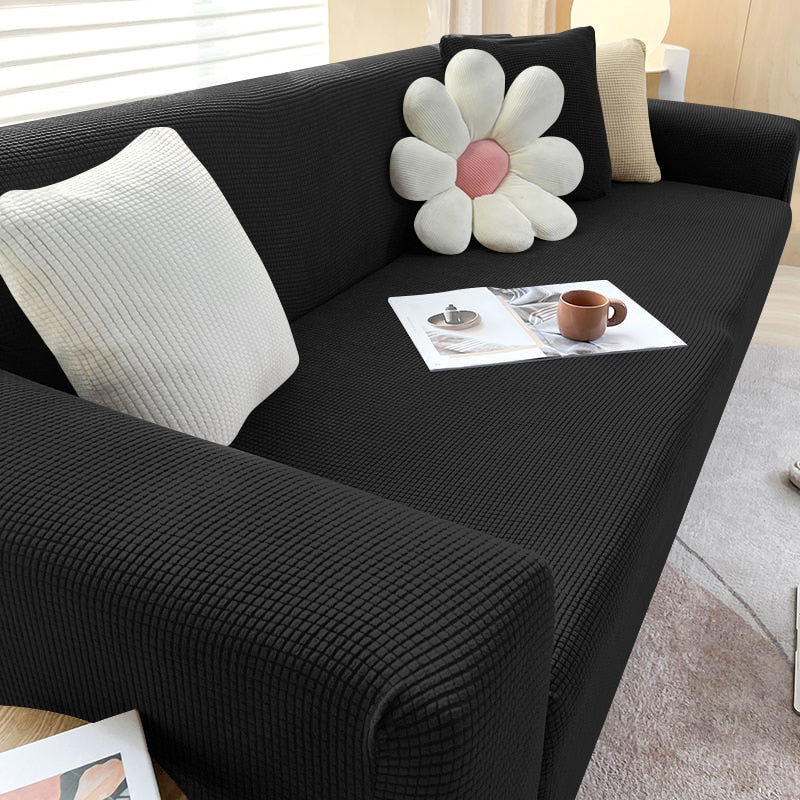 NOUVEAU RICHE Sofahusse Dehnbare Mikrofaser Grau Passform Schutz