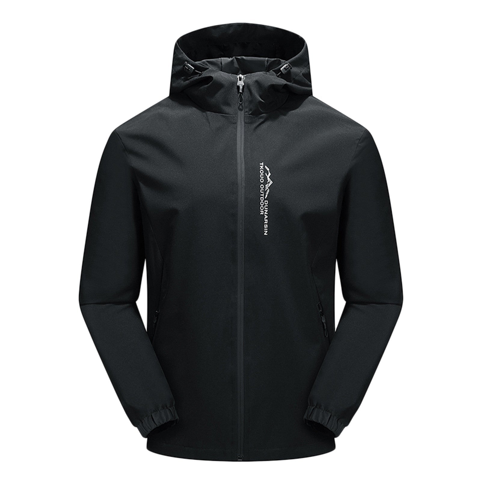 NOUVEAU RICHE Herren Regenjacke – Wasserdichte Langarm Jacke mit Kapuze und Stilvoller Farbgebung Schwarz