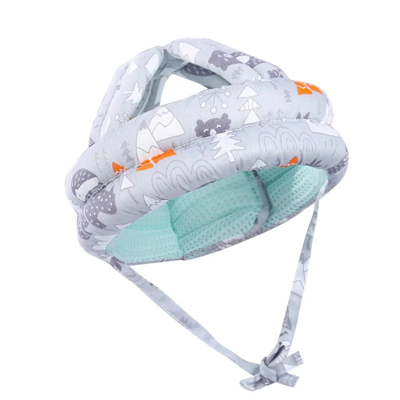 NOUVEAU RICHE Baby-Sicherheitshelm zum Krabbeln & Laufen - Atmungsaktive Mesh-Kopfschutzkappe Grau 6M-2Y