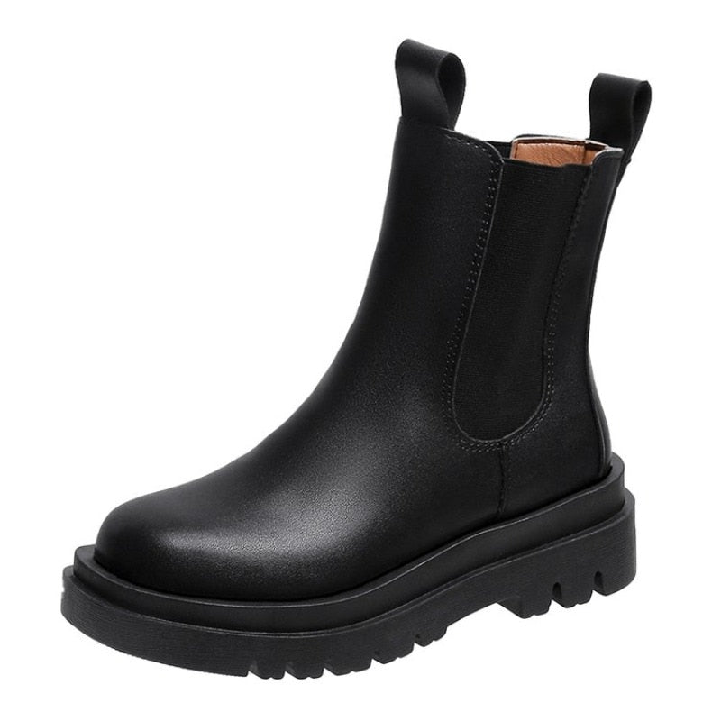NOUVEAU RICHE Ritterstiefel Damen Kniehoch Retro-Stil Mit Robustem Absatz Schwarz