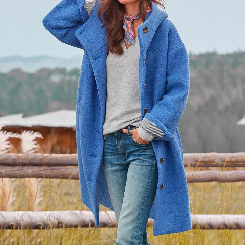 NOUVEAU RICHE Eleganter, warmer Wintermantel für Damen mit modischem Schnitt und hochwertiger Isolierung für kalte Tage Blau
