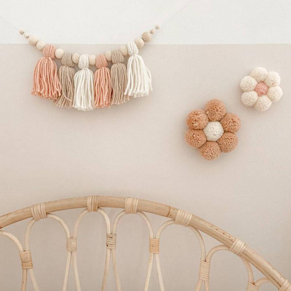NOUVEAU RICHE Süsse Baby-Girlande – Holzperlen Girlande fürs Kinderzimmer & Babyzimmer, Neutrale Farben, 8 Varianten