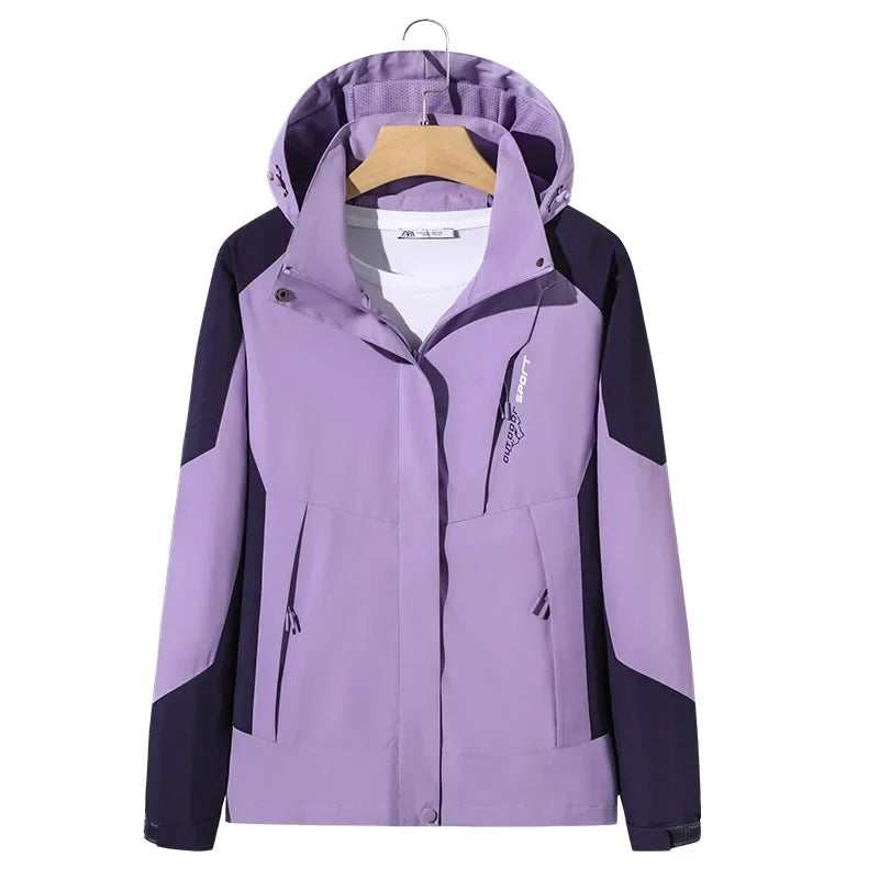 NOUVEAU RICHE Unisex Skijacke – Sportliche Wasserdichte Jacke mit Vielseitigem Design Lila
