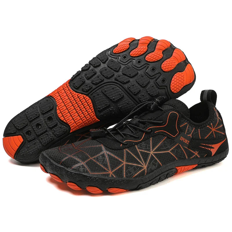 NOUVEAU RICHE Unisex Stylische Barfußschuhe Wasserdicht Für Strand Pool Schwarz