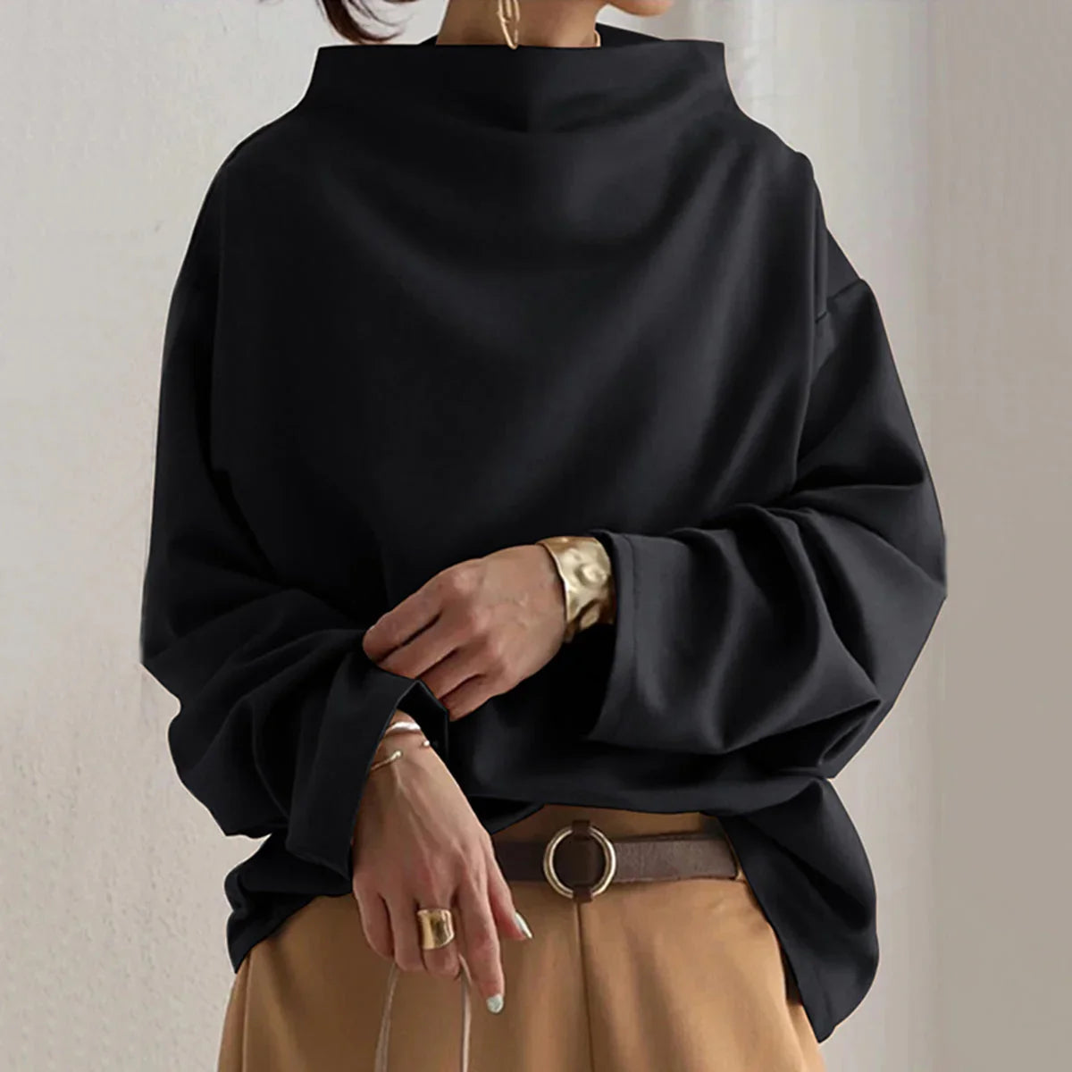 NOUVEAU RICHE Feinstrickpullover Damen Gerader Schnitt Strukturmuster Grau Schwarz