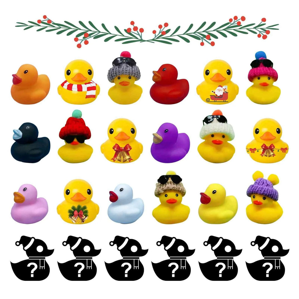NOUVEAU RICHE Badeenten-Adventskalender – 24 Weihnachts-Badeenten, Adventskalender für Kinder & Badewannenspielzeug – Splashmas Surprise
