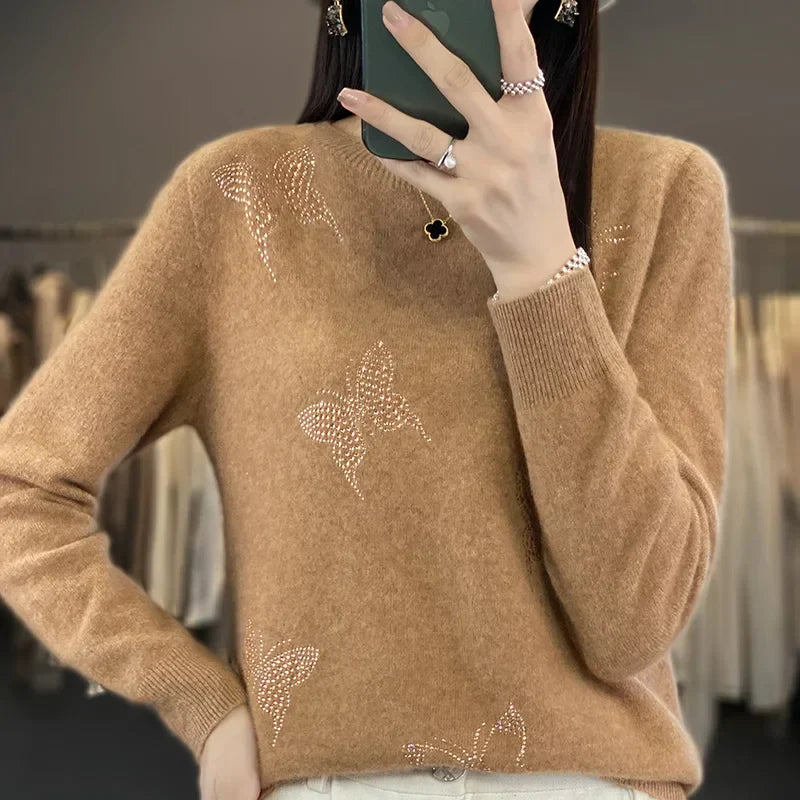 Pamelo | Damen Pullover | Schmetterlings-Verzierungsdetail