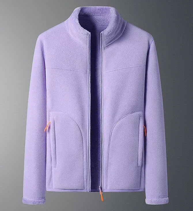 NOUVEAU RICHE Damen Skijacke – Winterjacke mit Durchgehendem Reißverschluss Hellviolett
