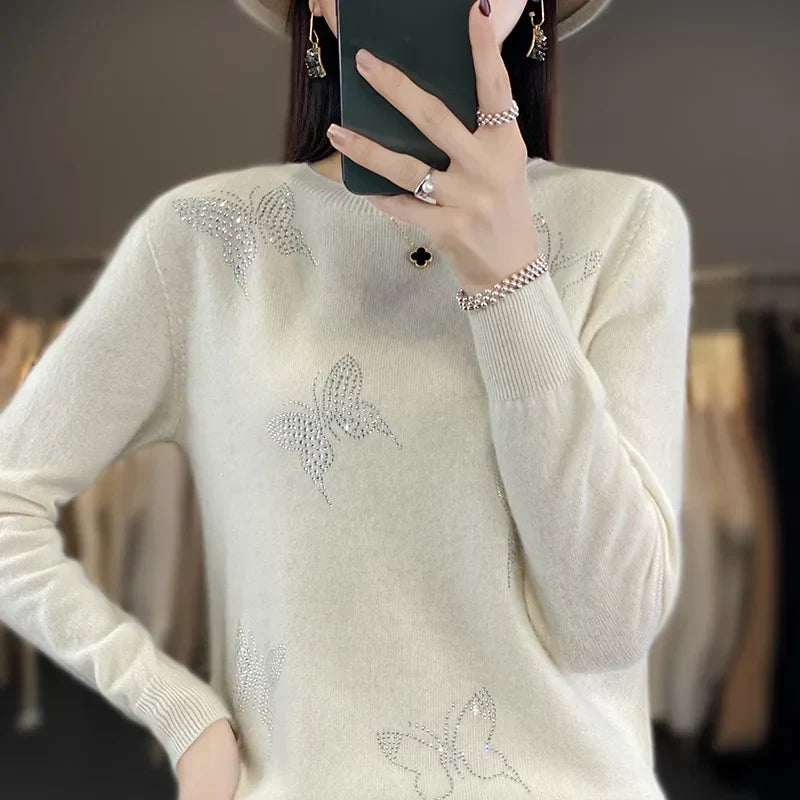 Pamelo | Damen Pullover | Schmetterlings-Verzierungsdetail