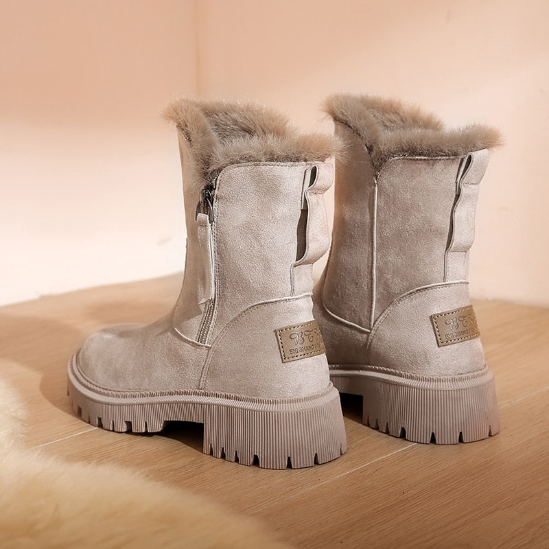 NOUVEAU RICHE Knöchel-Schneestiefel Schwarz Innenfutter Winterlook Trendig