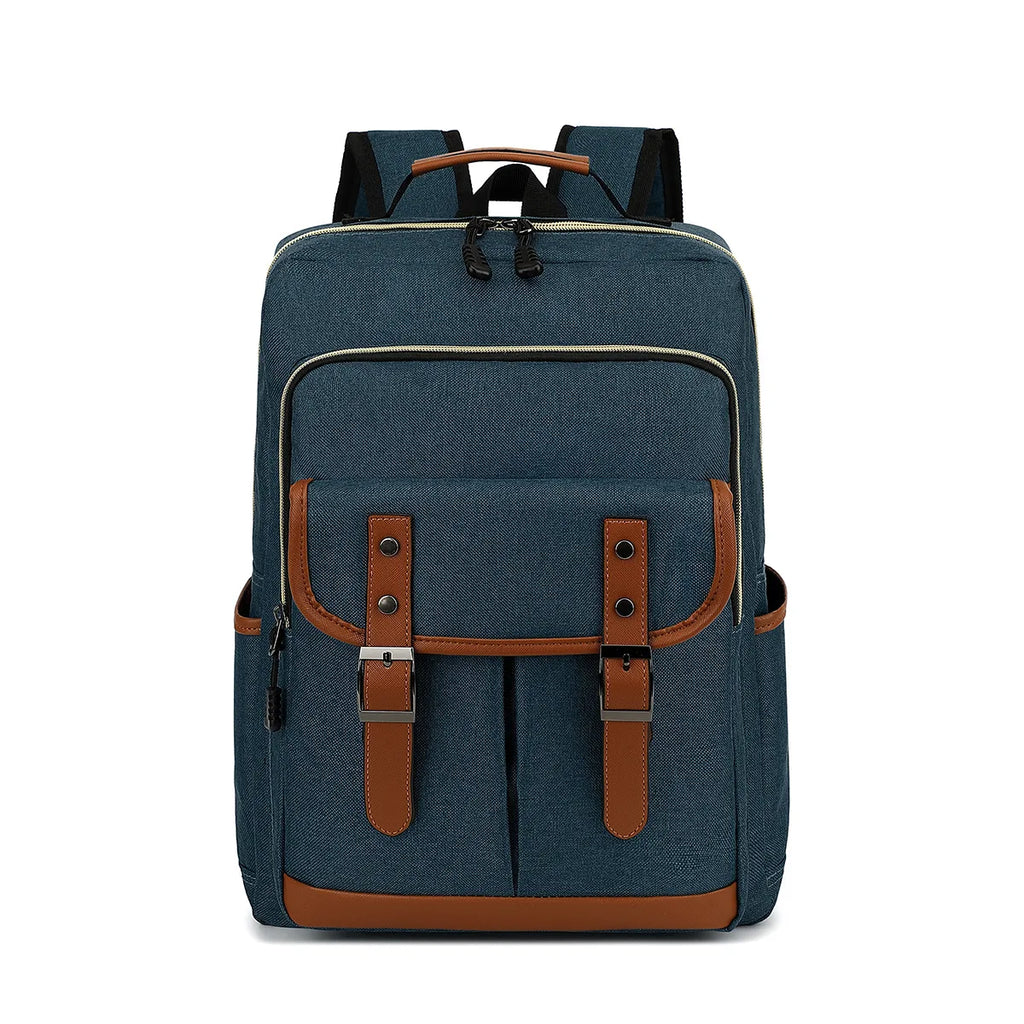NOUVEAU RICHE Unisex Vintage Wasserdichter Rucksack Groß Für Reisen - Backpack Dunkelblau