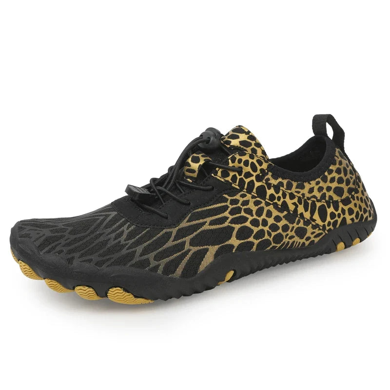 NOUVEAU RICHE Unisex Modisch Barfußschuhe Wasserdicht Minimalistisches Schwarz Gold
