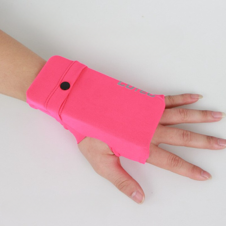 NOUVEAU RICHE RunBand – Lauf-Handyhalter, Handgelenk- & Armband Handytasche zum Joggen, Velofahren & Training, für alle Smartphones Pink Links