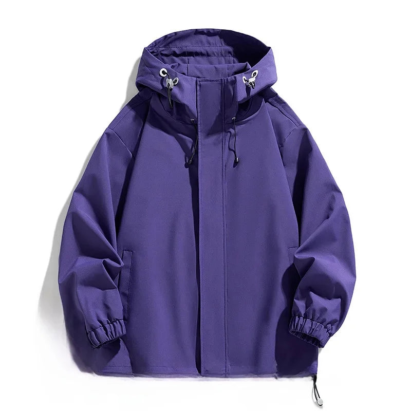 NOUVEAU RICHE Herren-Skijacke Mit Kapuze In Übergröße Moderner Schutz Lila