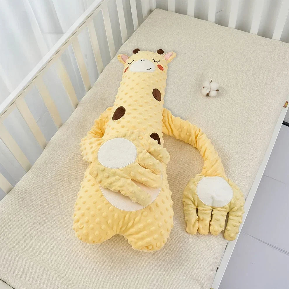 NOUVEAU RICHE Baby-Beruhigungskissen mit Fernbedienung - Elektrische Neugeborenen-Schlafpuppe & Rhythmische Klopfhand Giraffe