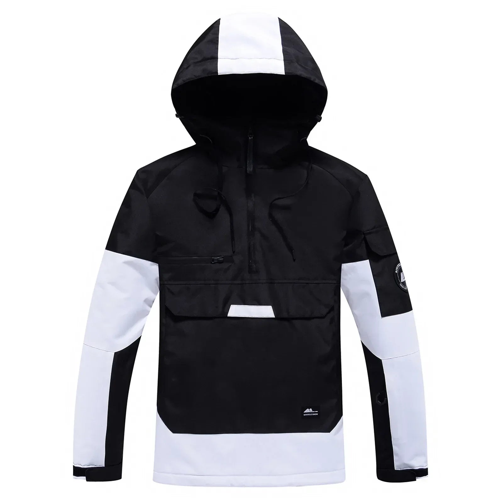 NOUVEAU RICHE Unisex Skijacke – Winter Kapuzenjacke mit Vielseitigem Schutz Schwarz