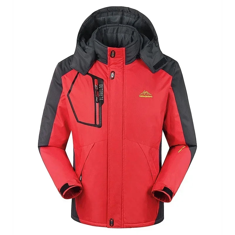 NOUVEAU RICHE Herren-Skijacke mit Kapuze Winter-Oberbekleidung Winterfest Rot