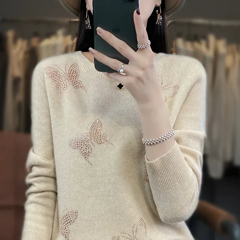 Pamelo | Damen Pullover | Schmetterlings-Verzierungsdetail
