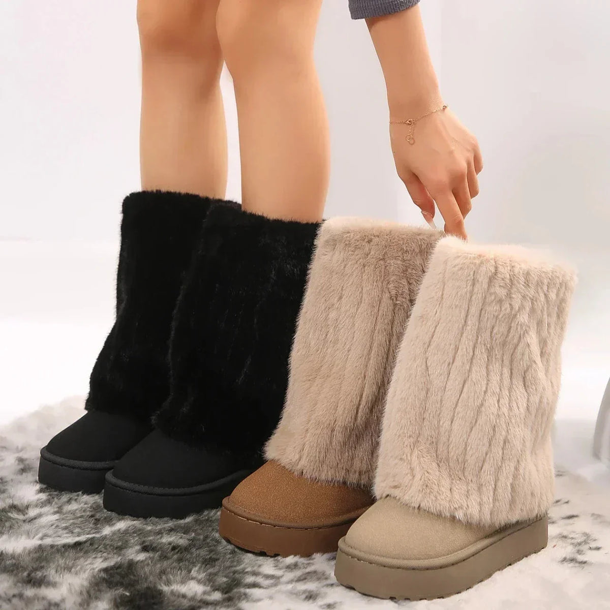 Isana | Botas para senhora | Cano alto com sola de plataforma