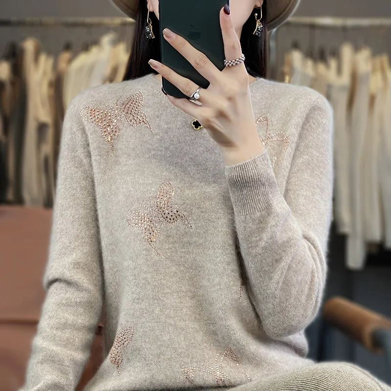 Pamelo | Damen Pullover | Schmetterlings-Verzierungsdetail