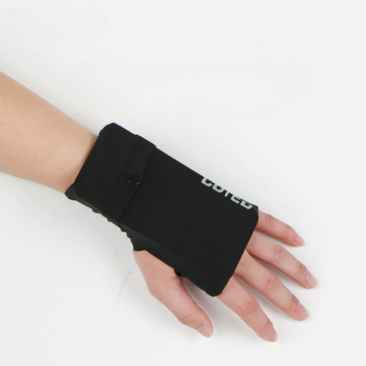 NOUVEAU RICHE RunBand – Lauf-Handyhalter, Handgelenk- & Armband Handytasche zum Joggen, Velofahren & Training, für alle Smartphones Schwarz Links