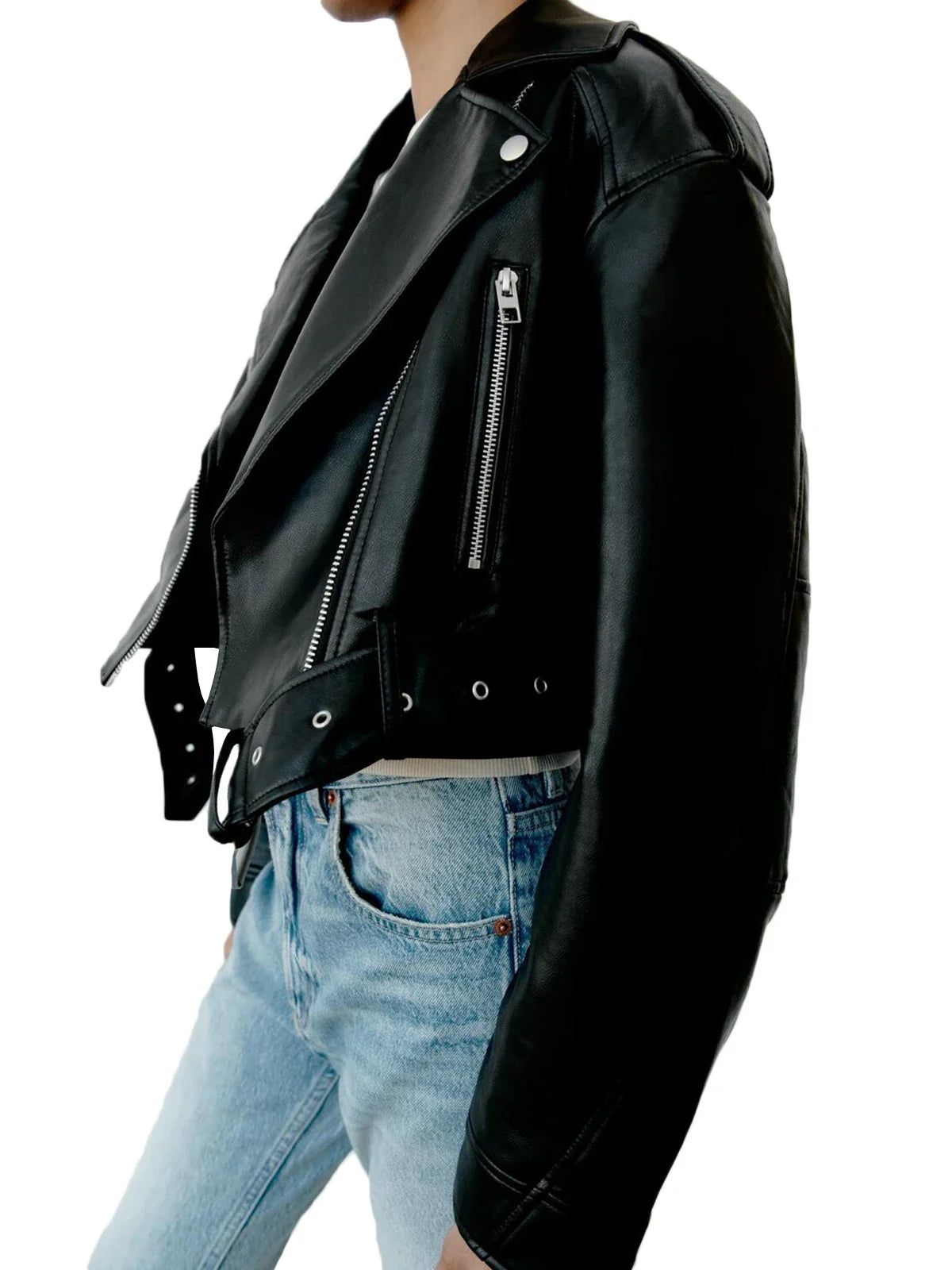NOUVEAU RICHE Bikerjacke Damen Klassisch Urbaner Look Alltagsbegleiter