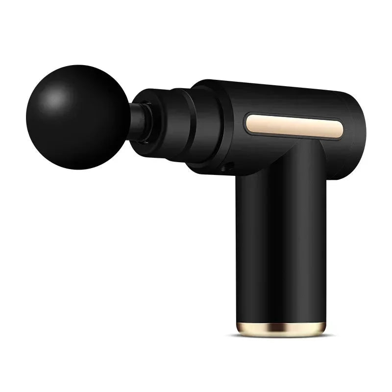 NOUVEAU RICHE USB Mini Massagepistole – kompakte Massage Gun mit 4 Aufsätzen & einstellbarer Intensität – für Sport, Büro & Reisen Schwarz