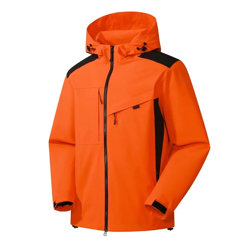 NOUVEAU RICHE Herren Skijacke Mit Kapuze Lässig Winter Sportlich Orange Rot