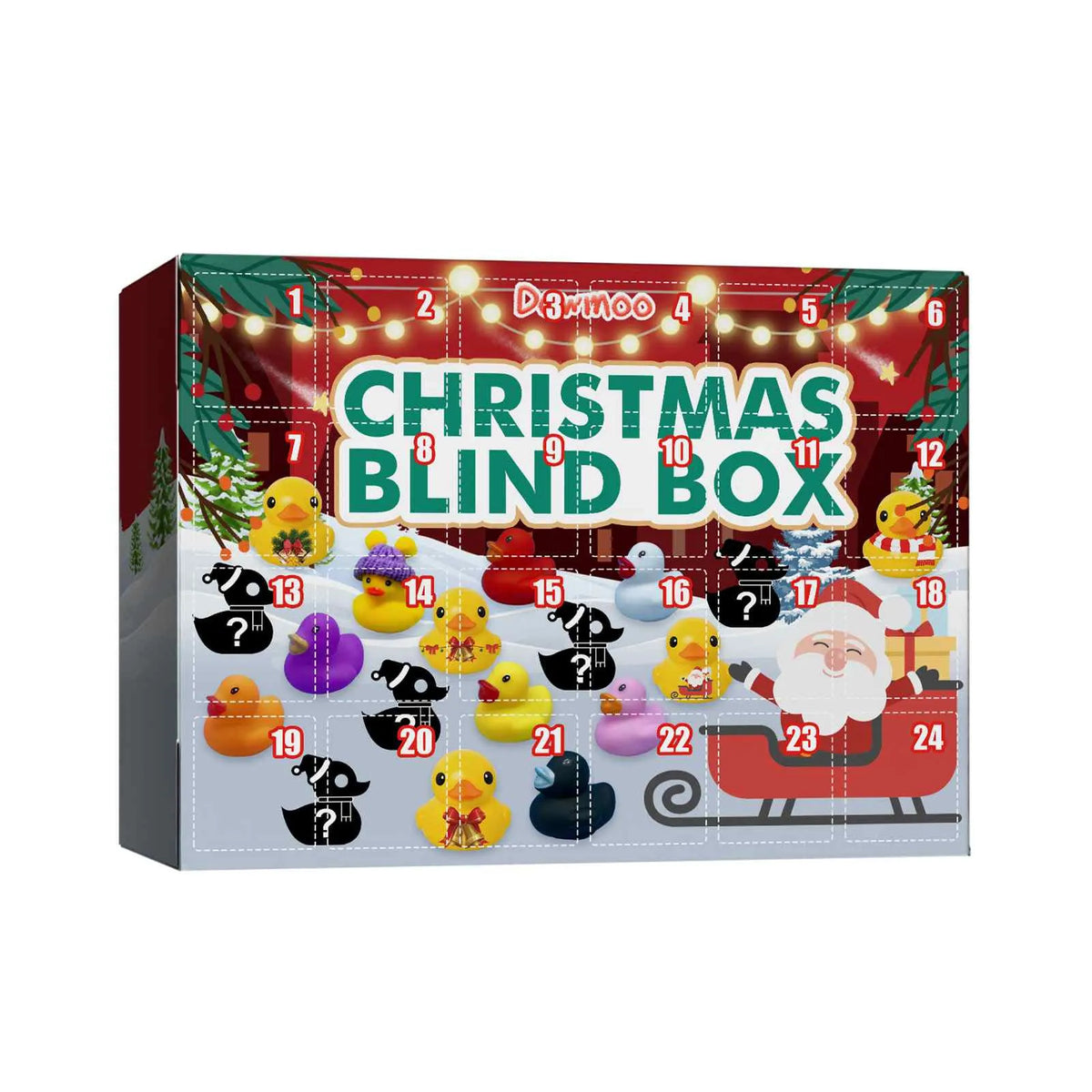 NOUVEAU RICHE Badeenten-Adventskalender – 24 Weihnachts-Badeenten, Adventskalender für Kinder & Badewannenspielzeug – Splashmas Surprise