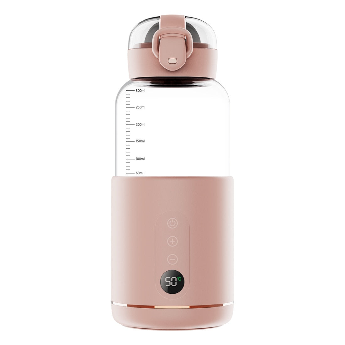 NOUVEAU RICHE Tragbarer Flaschenwärmer USB-C – Babyflaschenwärmer mit Akku, einstellbar 37–55 °C – für Babynahrung & Getränke unterwegs Rosa