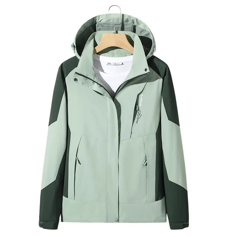 NOUVEAU RICHE Unisex Skijacke – Sportliche Wasserdichte Jacke mit Vielseitigem Design Grün