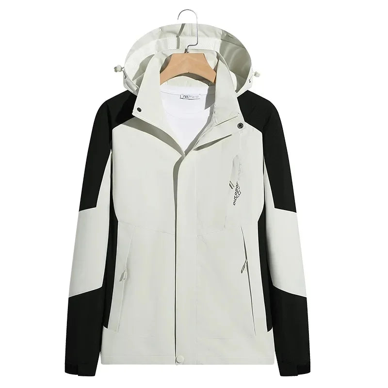 NOUVEAU RICHE Unisex-Skijacke Sportlicher Look Outdoor-Aktivitäten Wandern Weiß Schwarz2