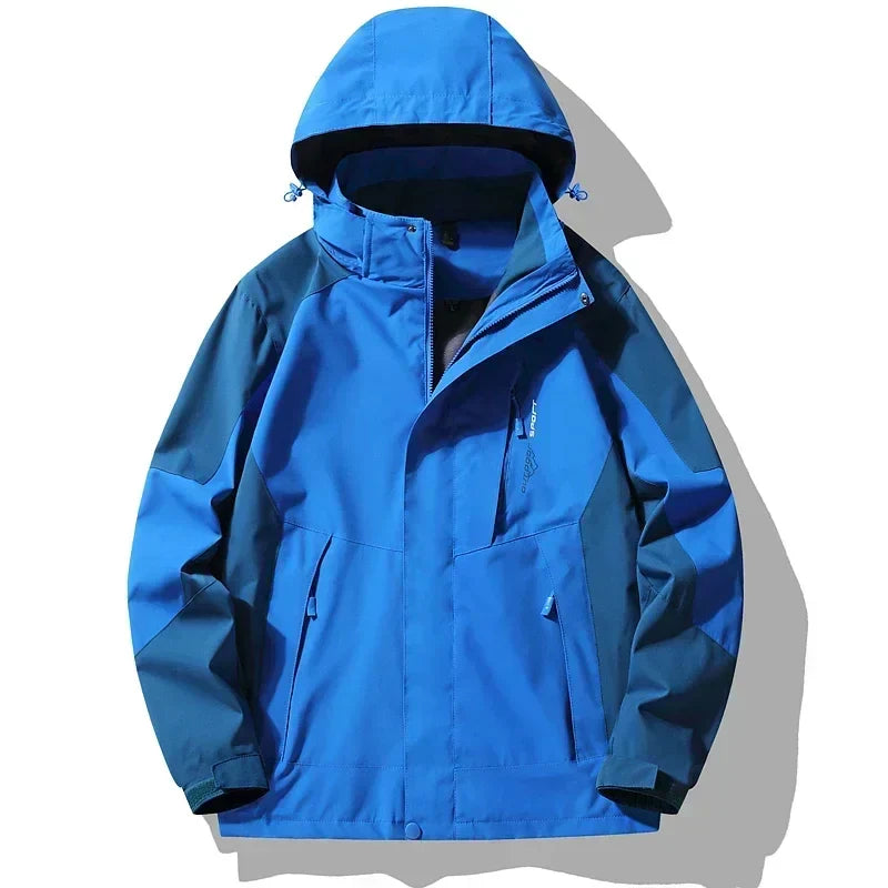 NOUVEAU RICHE Gorpcore Abenteuerjacke Winddicht Wasserdicht Buntes Blau