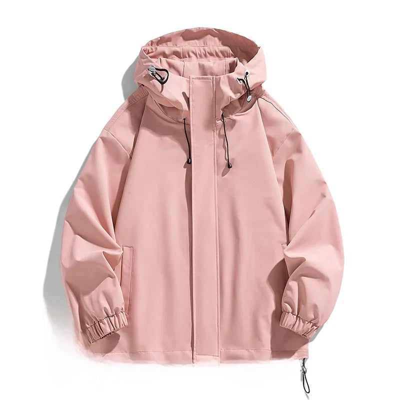 NOUVEAU RICHE Herren-Skijacke Mit Kapuze In Übergröße Moderner Schutz Rosa