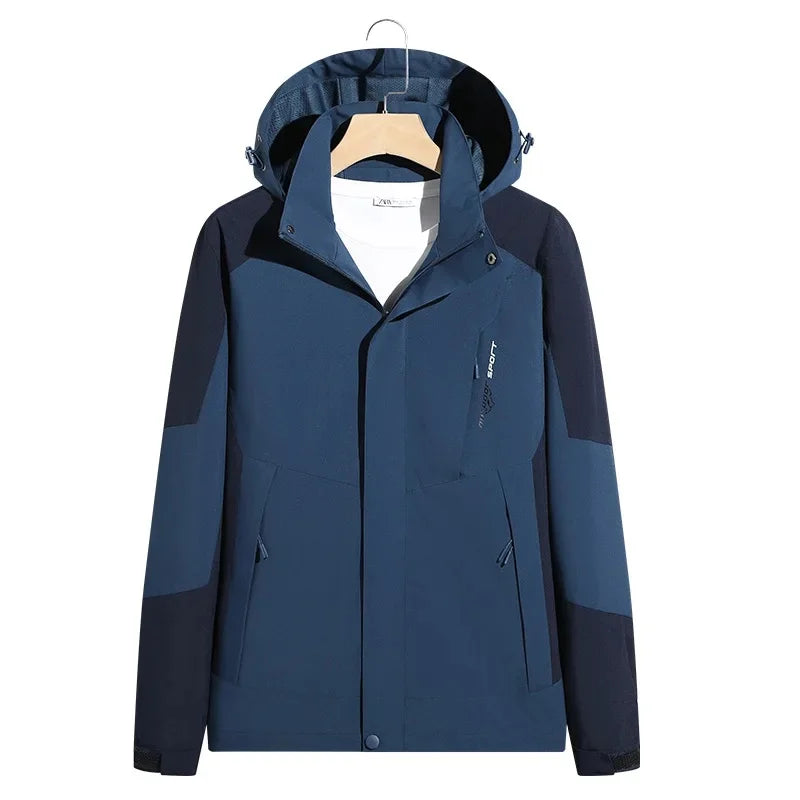 NOUVEAU RICHE Unisex-Skijacke Sportlicher Look Outdoor-Aktivitäten Wandern Blau