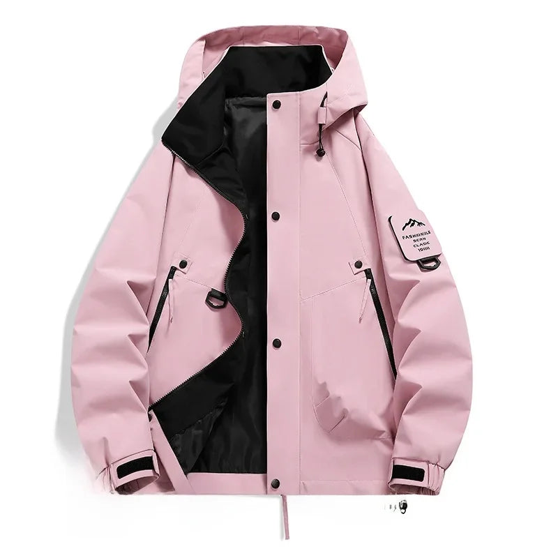 NOUVEAU RICHE Unisex Skijacke – Wasserdichte Kapuzenjacke mit Langarm und Bewegungsfreiheit Rosa