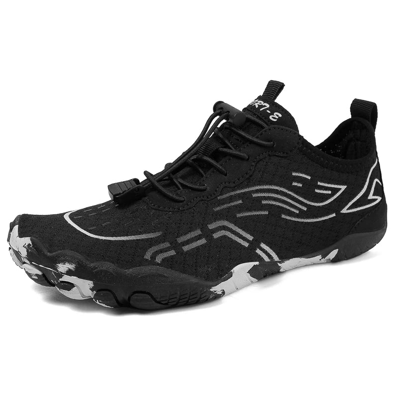 NOUVEAU RICHE Unisex Barfußschuhe Wasserdichte Rutschfeste Sohle Flexibel Schwarz