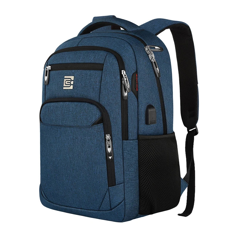 NOUVEAU RICHE Laptop Rucksack Schlank Mit USB Port Und Stil Praktisch Blau