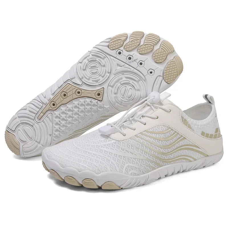 NOUVEAU RICHE Unisex Wasserdicht Barfußschuhe Wander Ideal Für Wanderungen Weiße Aprikose
