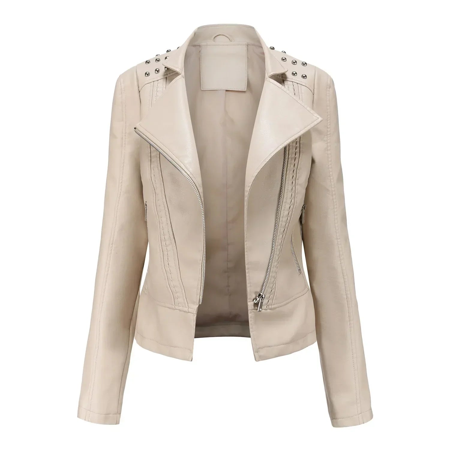 NOUVEAU RICHE Damen Langarmjacke Vintage Schwarz Gewebe Atmungsaktiv Beige