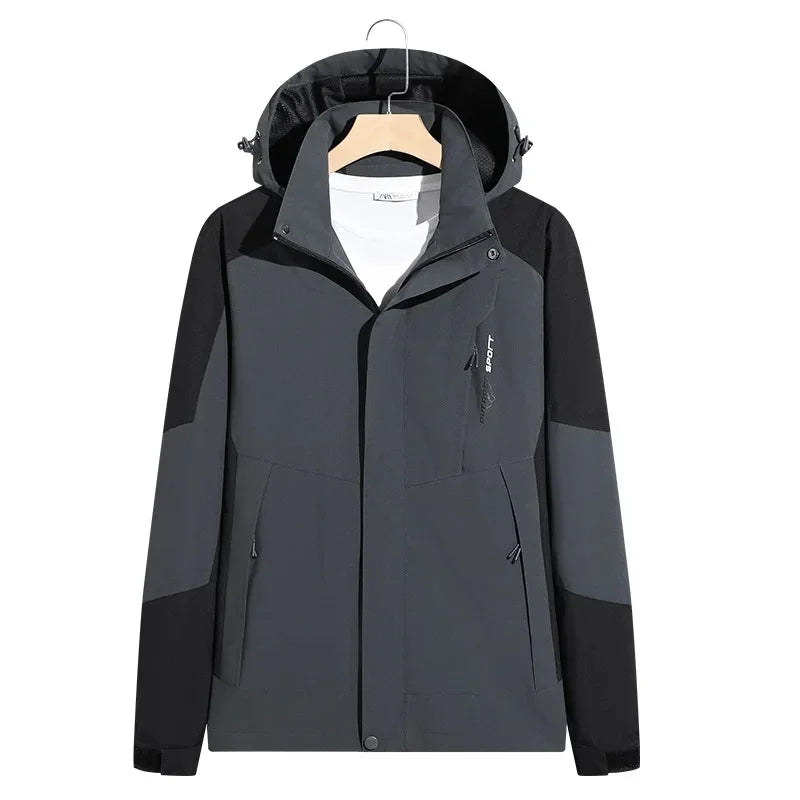 NOUVEAU RICHE Unisex-Skijacke Sportlicher Look Outdoor-Aktivitäten Wandern Schwarz Grau