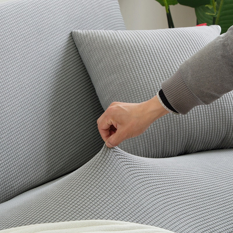 NOUVEAU RICHE Sofahusse Dehnbare Mikrofaser Grau Passform Schutz