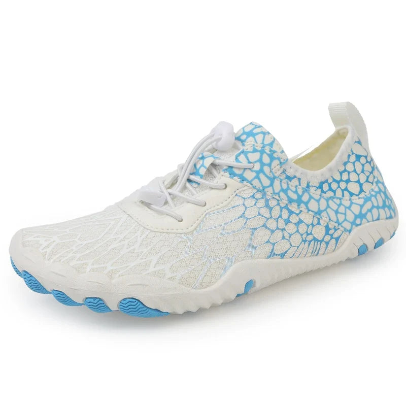 NOUVEAU RICHE Unisex Modisch Barfußschuhe Wasserdicht Minimalistisches Weiß Blau